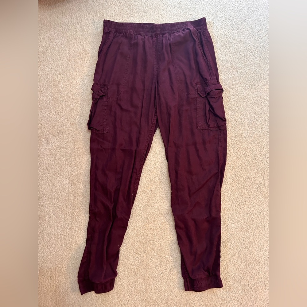 purple cargo joggers